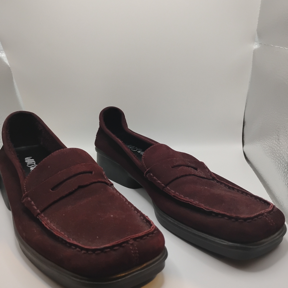 Women's Burgundy Platform Loafers